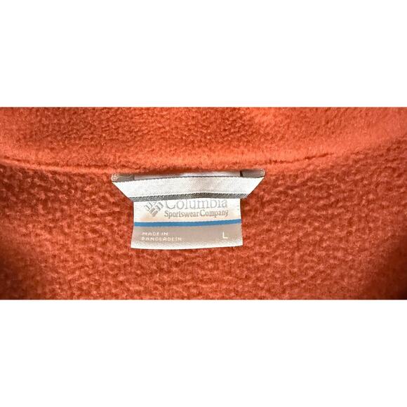 Columbia Women Orange Long Sleeve Zip Up Fleece Jacket Large - Picture 2 of 3